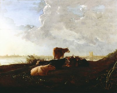 Vieh an einem Fluss von Aelbert Cuyp